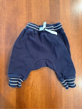 Hanna Andersson Navy and White Striped Baby Joggers